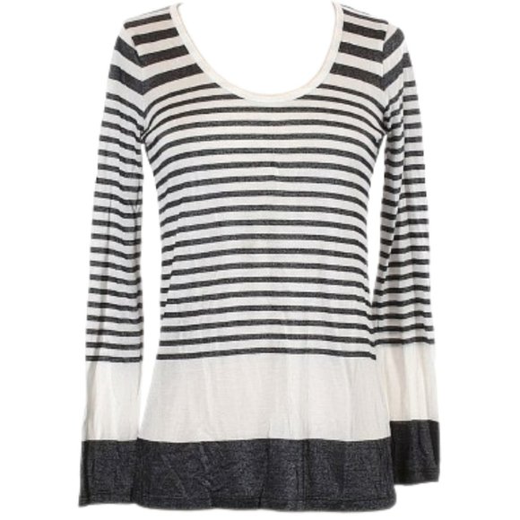 Vince Long-Sleeved, Boldly-Striped Top - Black/White - S - Picture 1 of 9